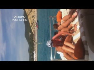 bachelorette party on a yacht. beautiful asses and bodies